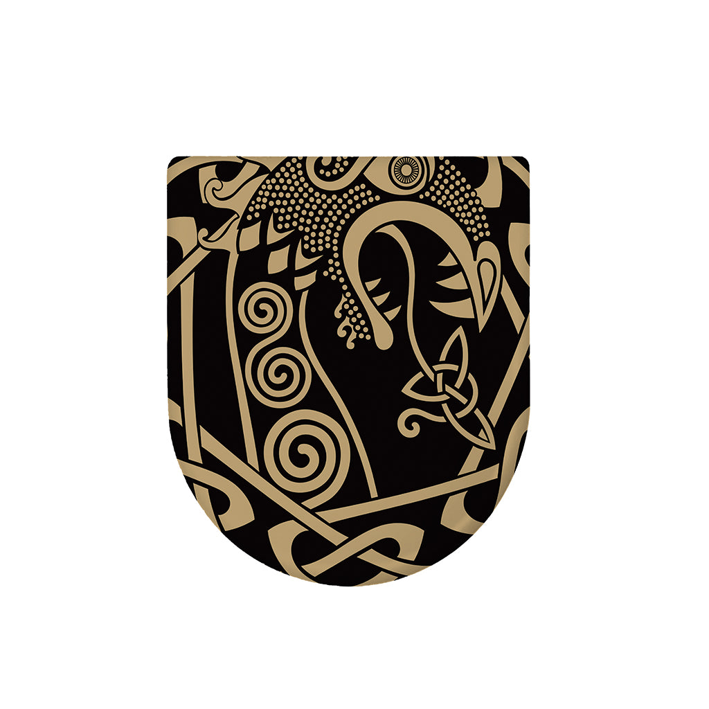 Scandinavian Viking Dragon Print Toilet Lid Cover