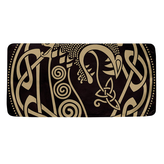 Scandinavian Viking Dragon Print Towel