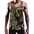 Scandinavian Viking Dragon Print Men's Workout Tank Top