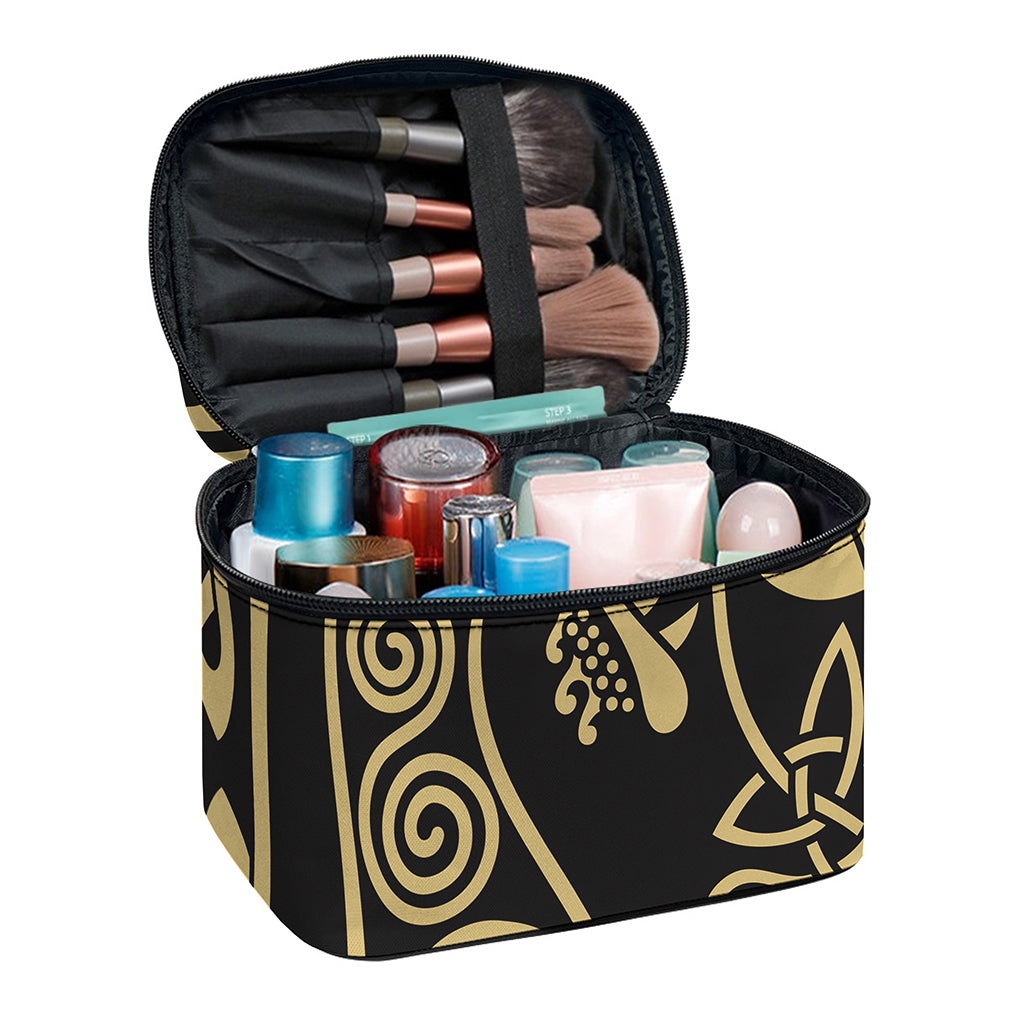 Scandinavian Viking Dragon Print Travel Makeup Bag