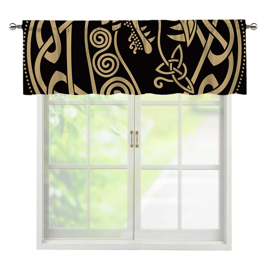 Scandinavian Viking Dragon Print Window Valance