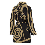 Scandinavian Viking Dragon Print Women's Bathrobe
