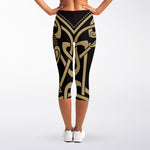 Scandinavian Viking Dragon Print Women's Capri Leggings