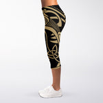 Scandinavian Viking Dragon Print Women's Capri Leggings