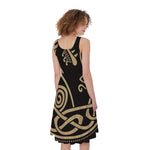 Scandinavian Viking Dragon Print Women's Sleeveless Dress