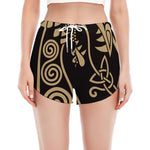 Scandinavian Viking Dragon Print Women's Split Running Shorts