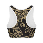 Scandinavian Viking Dragon Print Women's Sports Bra