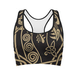 Scandinavian Viking Dragon Print Women's Sports Bra