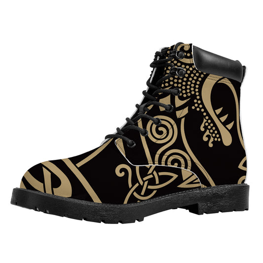 Scandinavian Viking Dragon Print Work Boots