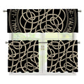 Scandinavian Viking Symbol Print 3 Piece Kitchen Curtains