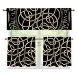 Scandinavian Viking Symbol Print 3 Piece Kitchen Curtains