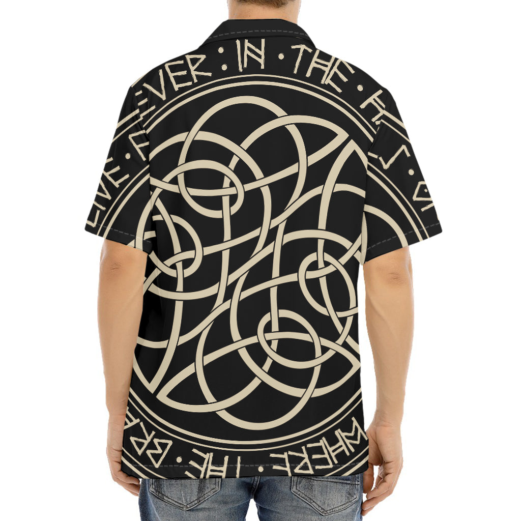 Scandinavian Viking Symbol Print Aloha Shirt