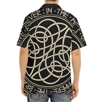 Scandinavian Viking Symbol Print Aloha Shirt