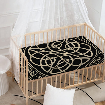 Scandinavian Viking Symbol Print Baby Crib Sheet