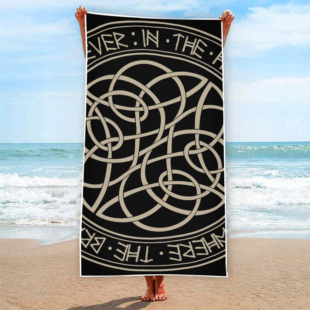 Scandinavian Viking Symbol Print Beach Towel