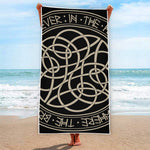 Scandinavian Viking Symbol Print Beach Towel