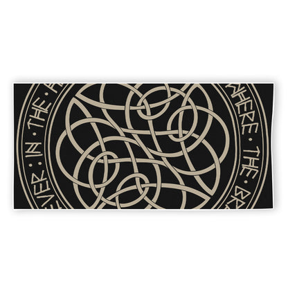 Scandinavian Viking Symbol Print Beach Towel
