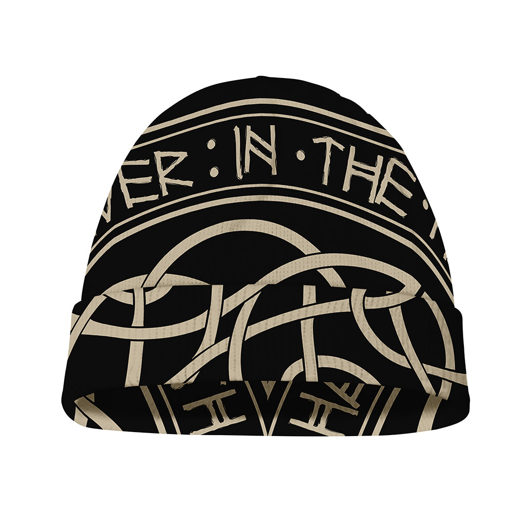 Scandinavian Viking Symbol Print Beanie