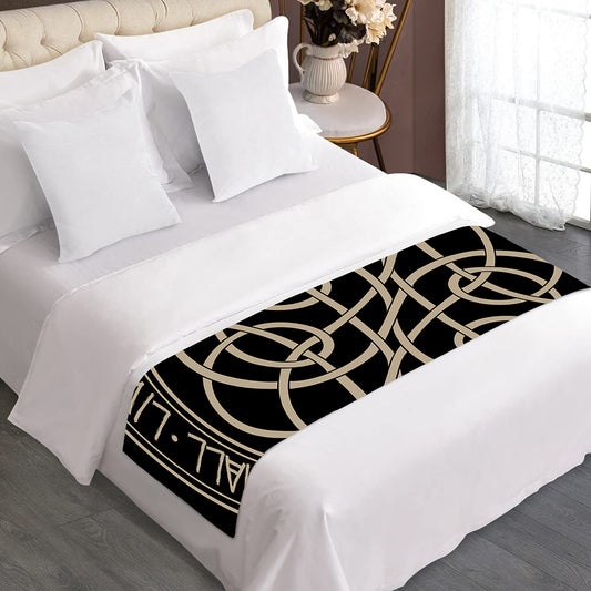 Scandinavian Viking Symbol Print Bed Runner