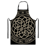 Scandinavian Viking Symbol Print Bib Apron With Pocket