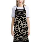 Scandinavian Viking Symbol Print Bib Apron With Pocket