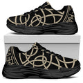 Scandinavian Viking Symbol Print Black Chunky Shoes
