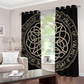 Scandinavian Viking Symbol Print Dimout Grommet Curtains