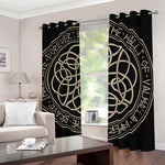 Scandinavian Viking Symbol Print Blackout Grommet Curtains