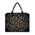 Scandinavian Viking Symbol Print Canvas Tote Bag