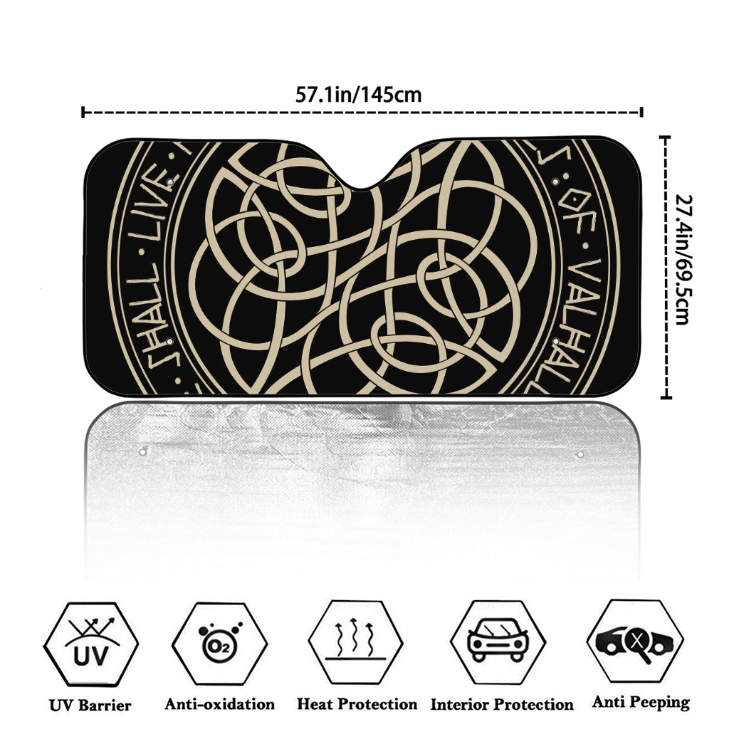Scandinavian Viking Symbol Print Car Windshield Sun Shade