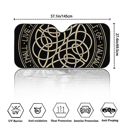 Scandinavian Viking Symbol Print Car Windshield Sun Shade