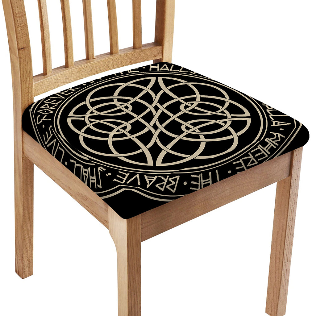 Scandinavian Viking Symbol Print Chair Cushion Cover