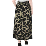 Scandinavian Viking Symbol Print Chiffon Maxi Skirt