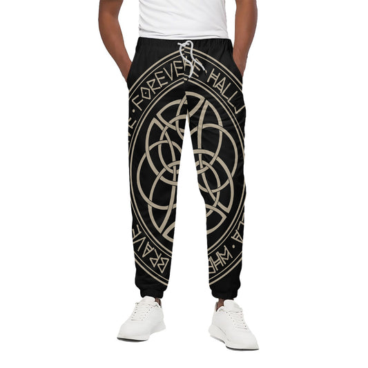 Scandinavian Viking Symbol Print Cotton Pants