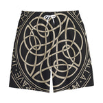 Scandinavian Viking Symbol Print Cotton Shorts
