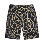 Scandinavian Viking Symbol Print Cotton Shorts