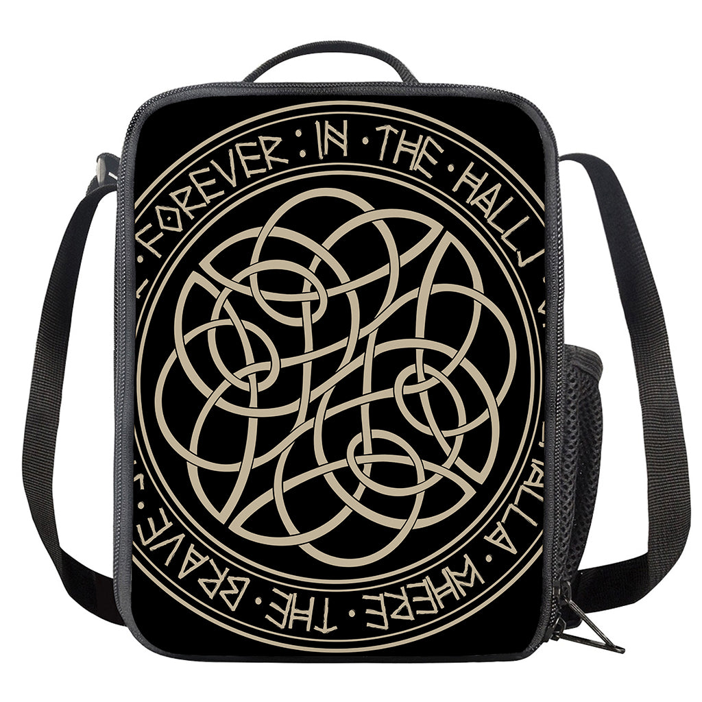 Scandinavian Viking Symbol Print Crossbody Lunch Bag