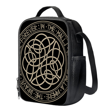 Scandinavian Viking Symbol Print Crossbody Lunch Bag