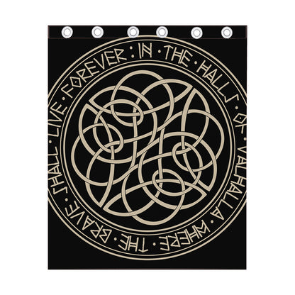 Scandinavian Viking Symbol Print Curtain