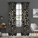 Scandinavian Viking Symbol Print Curtain