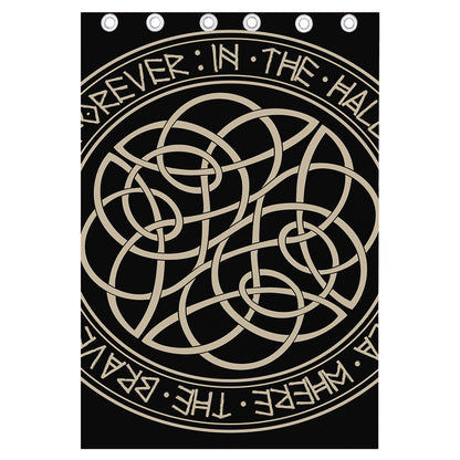 Scandinavian Viking Symbol Print Curtain