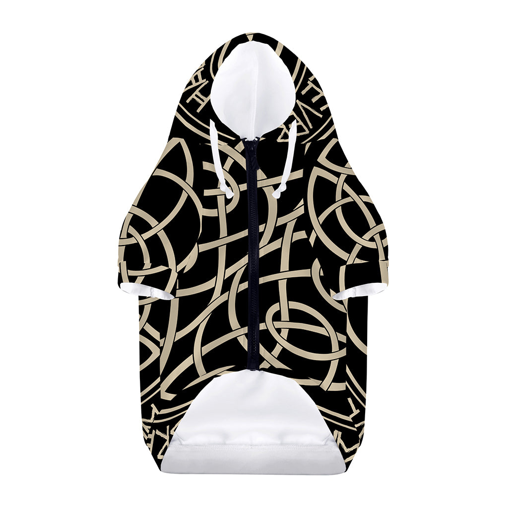 Scandinavian Viking Symbol Print Dog Zip Up Hoodie