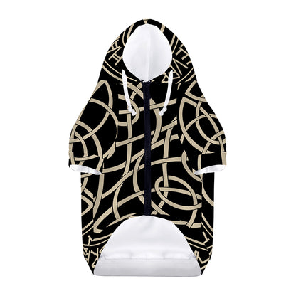 Scandinavian Viking Symbol Print Dog Zip Up Hoodie