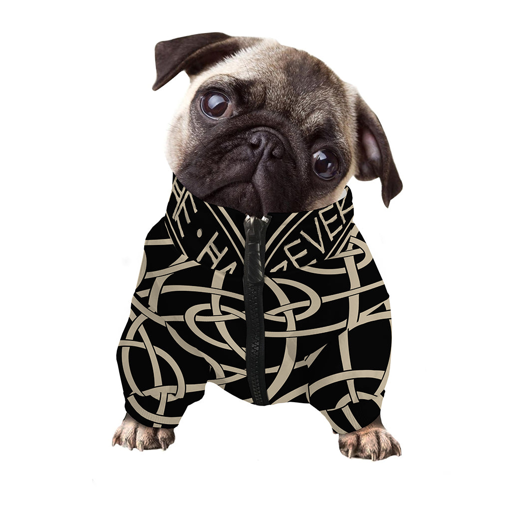 Scandinavian Viking Symbol Print Dog Zip Up Jacket