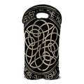Scandinavian Viking Symbol Print Double Neoprene Wine Tote