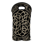 Scandinavian Viking Symbol Print Double Neoprene Wine Tote