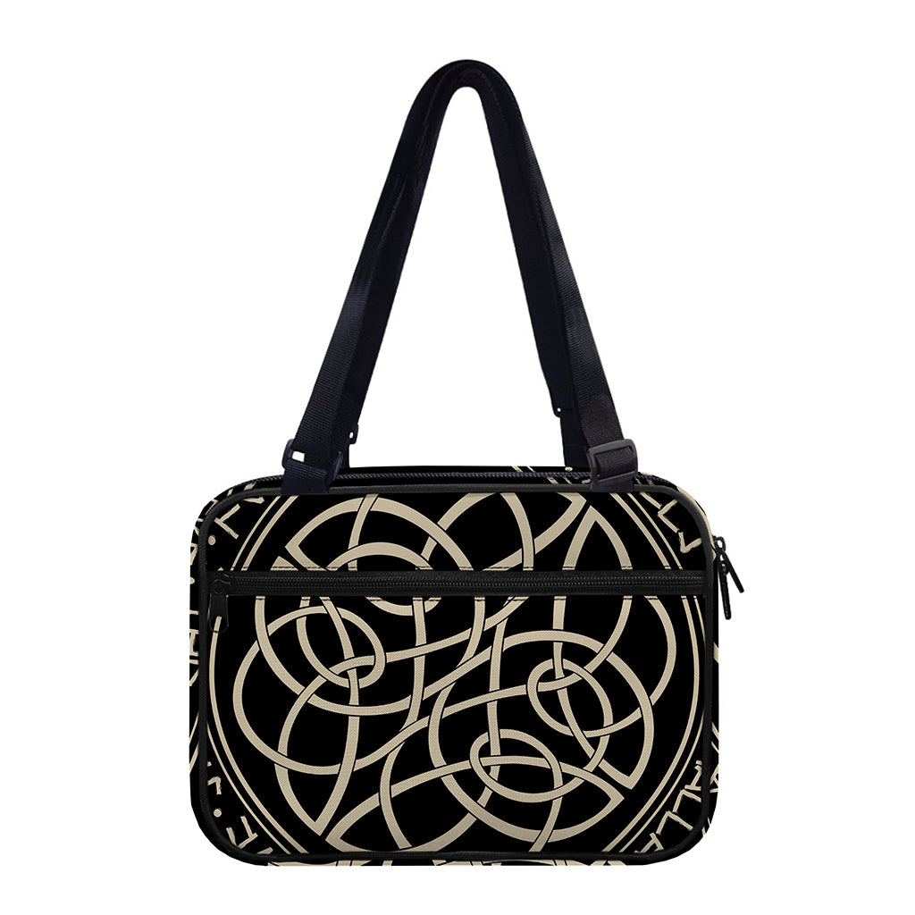 Scandinavian Viking Symbol Print Double Strap Bible Bag