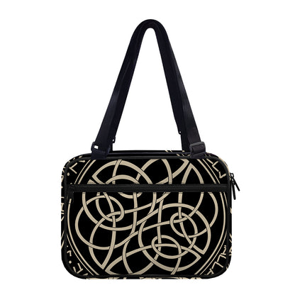 Scandinavian Viking Symbol Print Double Strap Bible Bag