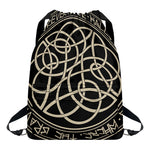 Scandinavian Viking Symbol Print Drawstring Backpack