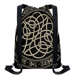 Scandinavian Viking Symbol Print Drawstring Backpack